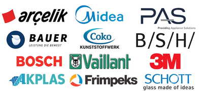 Customer logos of Tork Mekatronik, specialized in leak and leakage testing systems